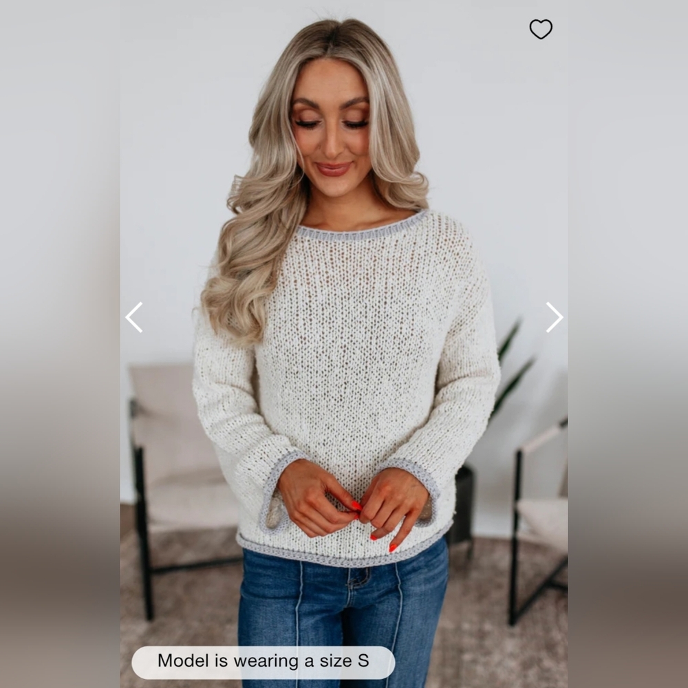 Cozy White and Gray Women's Sweater